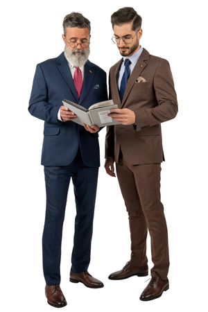 Costum Bărbați Bleumarin cu Carouri Negre din Lână