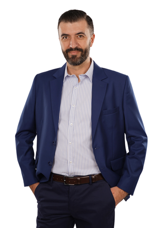 Cămașă Bărbați Alb-Albastru în Dungi – 97% Bumbac