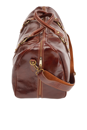 Geantă de Voiaj din Piele Naturală Maro Închis – Made in Italy