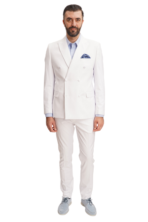 Smoking Alb la Două Rânduri de Nasturi 6AMA222