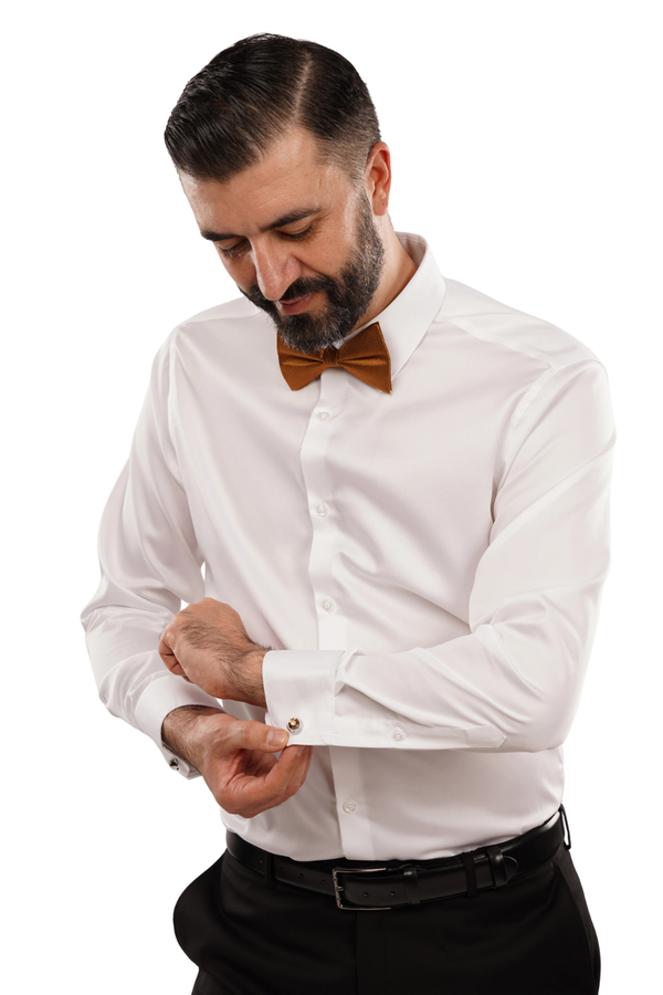 Cămașă Bărbați Albă Non-Iron – Bumbac Superfin