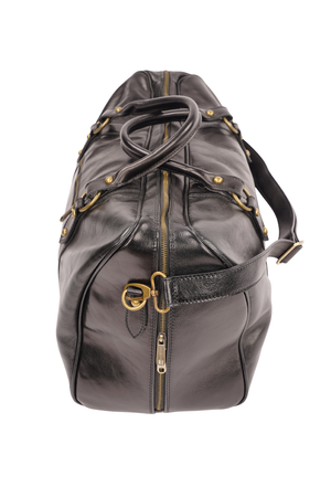 Geantă de Voiaj din Piele Naturală Neagră – Made in Italy