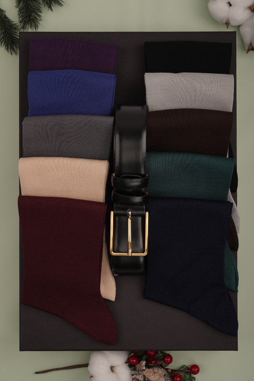 Cutie Cadou Bărbați Șosete și Curea 6AM5007