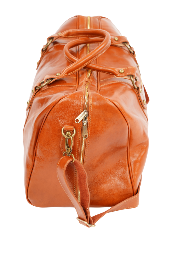 Geantă de Voiaj din Piele Naturală Maro – Made in Italy