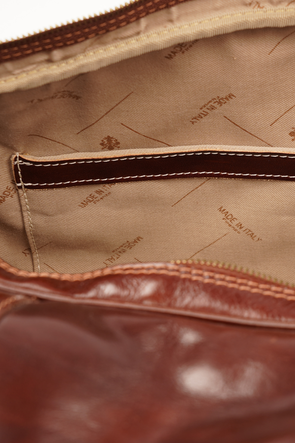 Geantă de Voiaj din Piele Naturală Maro Închis – Made in Italy