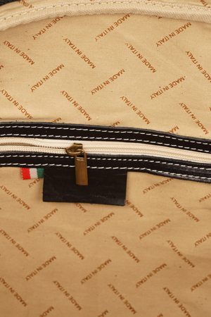 Geantă de Voiaj din Piele Naturală Neagră – Made in Italy