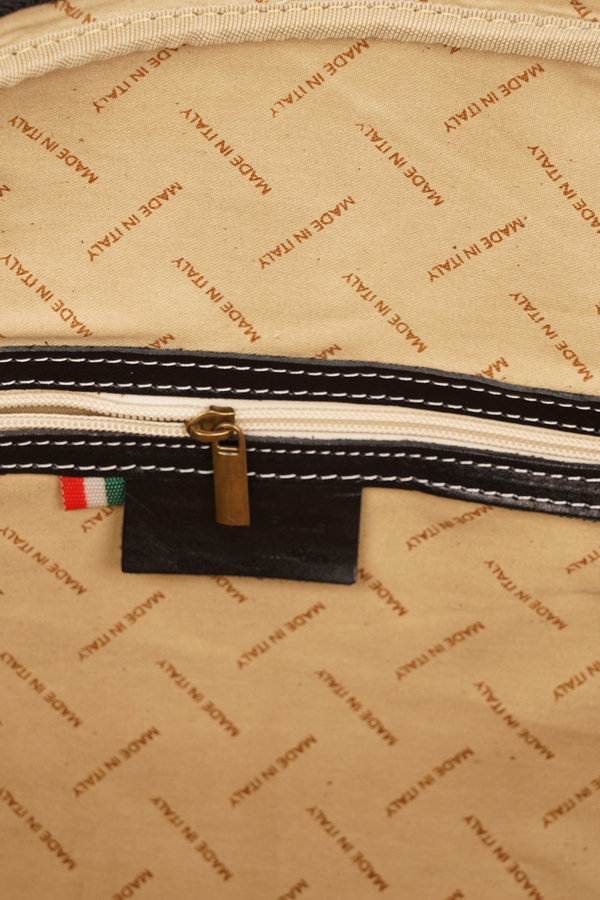 Geantă de Voiaj din Piele Naturală Neagră – Made in Italy