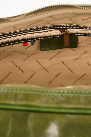 Geantă de Voiaj din Piele Naturală Verde – Made in Italy