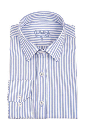 Cămașă Bărbați Alb-Albastru în Dungi – 97% Bumbac