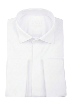 Cămașă Bărbați White Tie cu Guler Rândunică și Mansete pentru Butoni