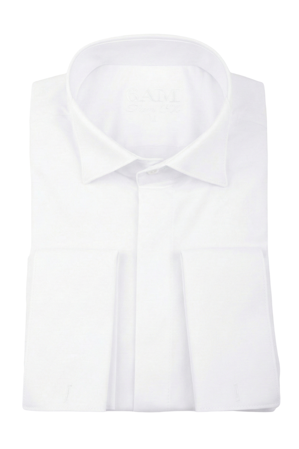 Cămașă Bărbați White Tie cu Guler Rândunică și Mansete pentru Butoni