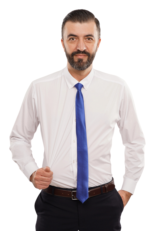 Cămașă Bărbați Albă – Bumbac Elastic