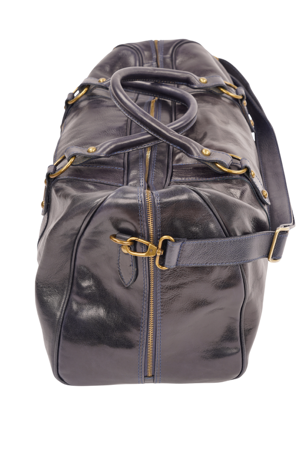 Geantă de Voiaj din Piele Naturală Bleumarin – Made in Italy