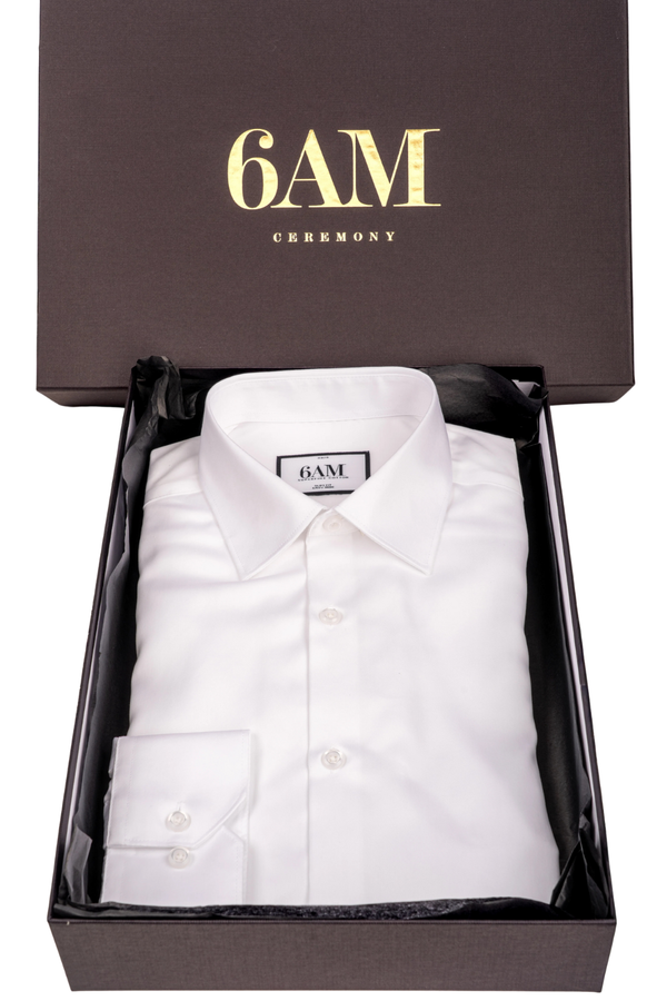 Cămașă Bărbați Albă Non-Iron – Bumbac Superfin