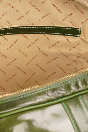 Geantă de Voiaj din Piele Naturală Verde – Made in Italy