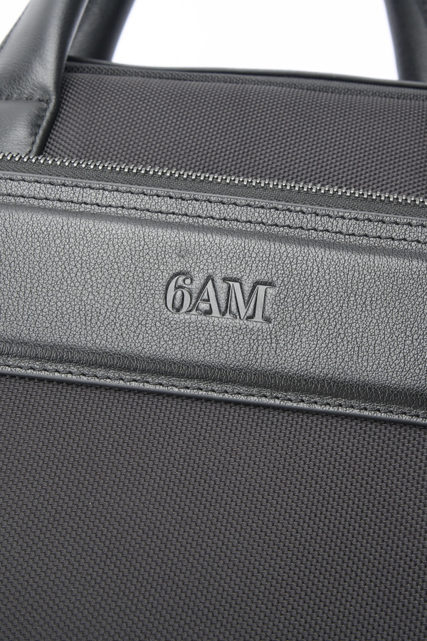 Geantă neagră pentru laptop din piele și material textil