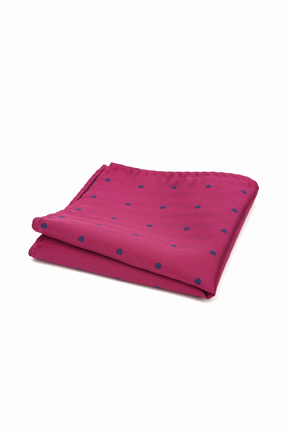 Batistă de buzunar fucsia cu buline albastre