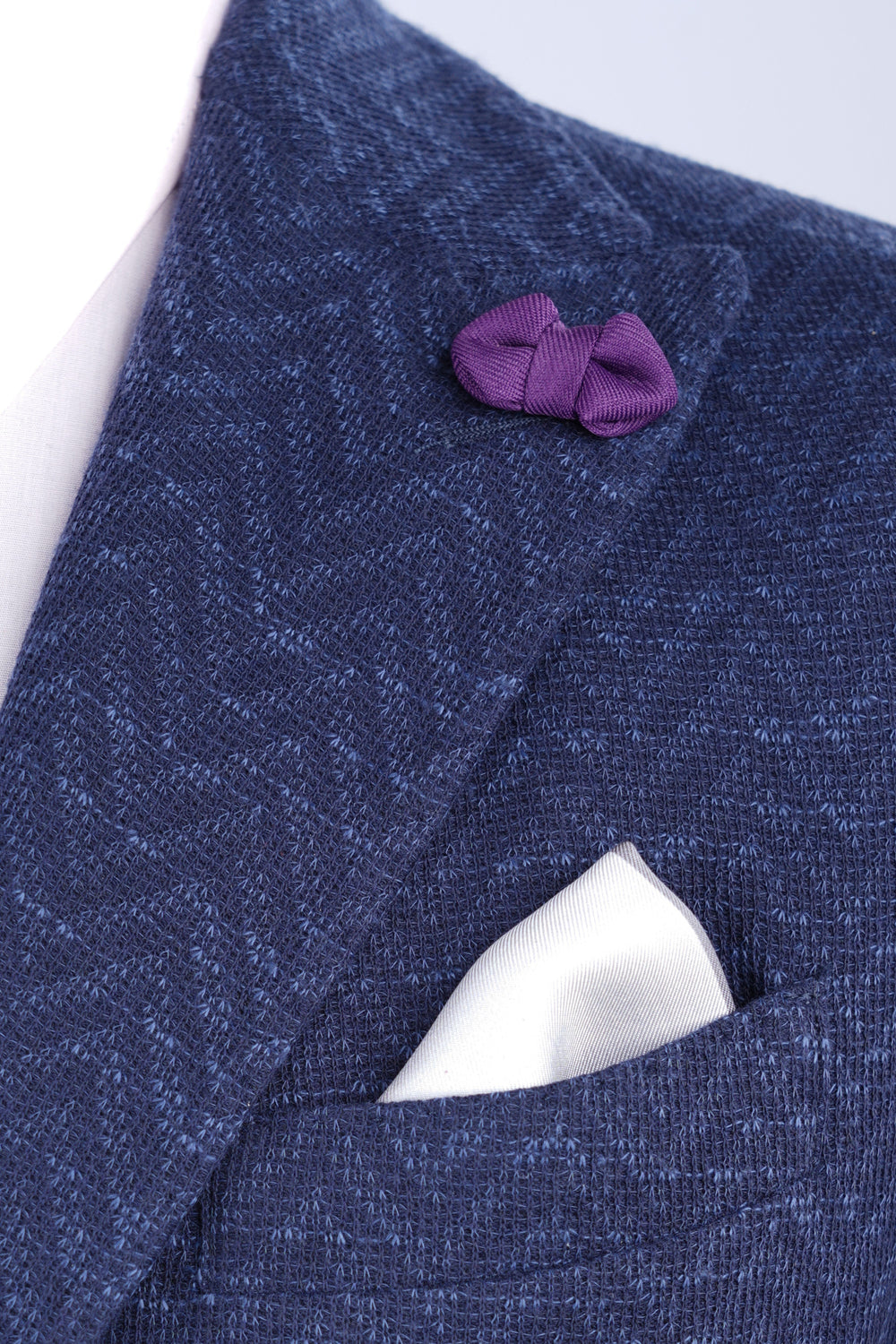 Ac de rever argintiu cu fundă textilă mov