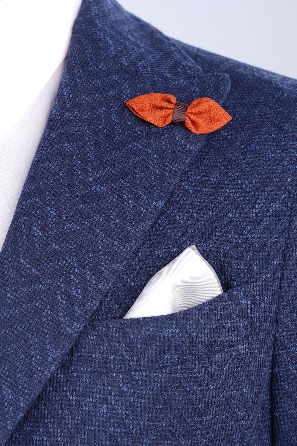 Ac de rever argintiu cu fundă textilă portocalie