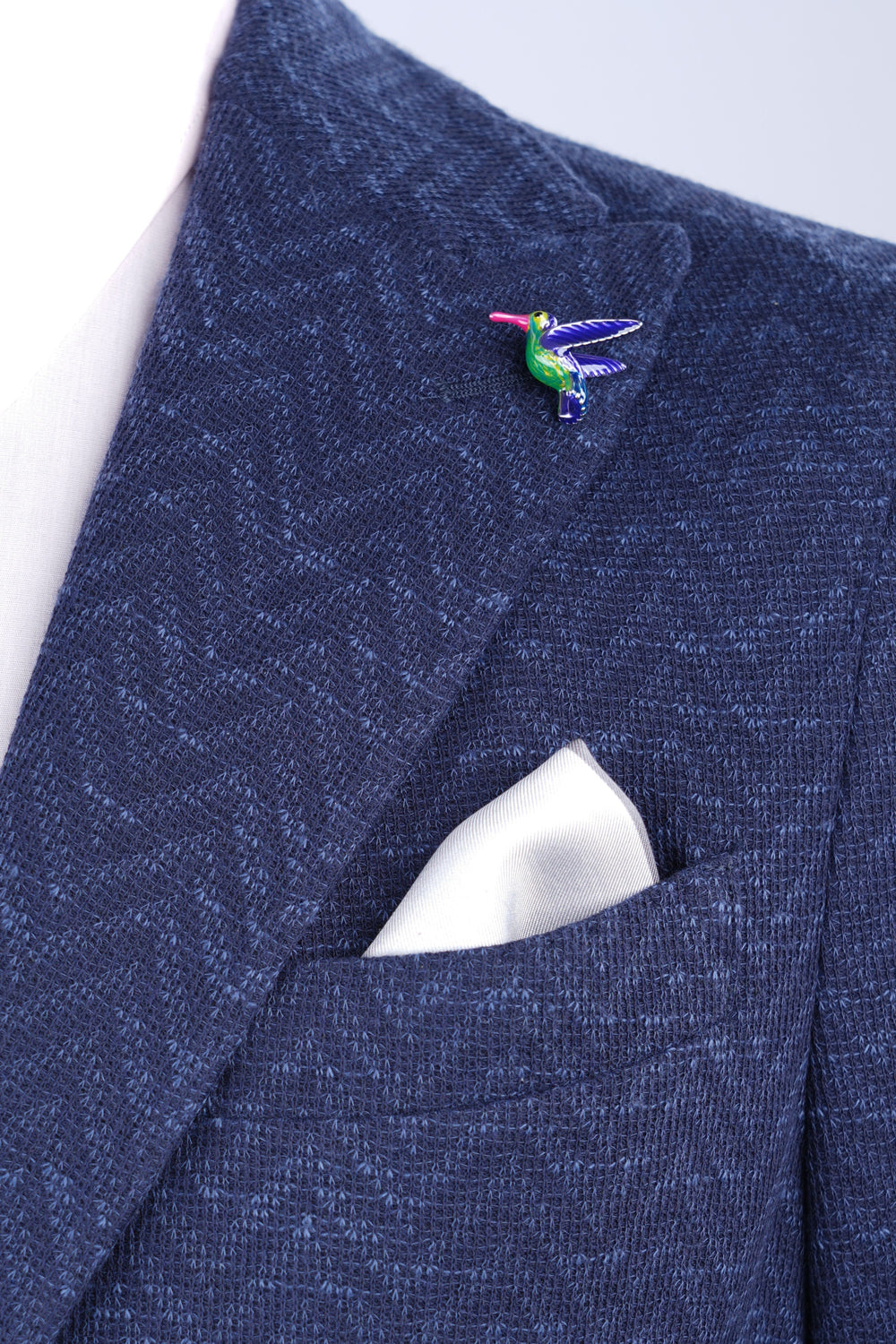 Ac de rever argintiu cu pasăre colibri colorată