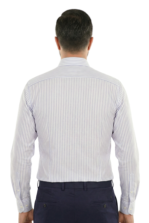Cămașă Bărbați Alb-Albastru în Dungi – 97% Bumbac