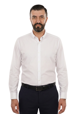 Cămașă Bărbați Albă – Bumbac Elastic