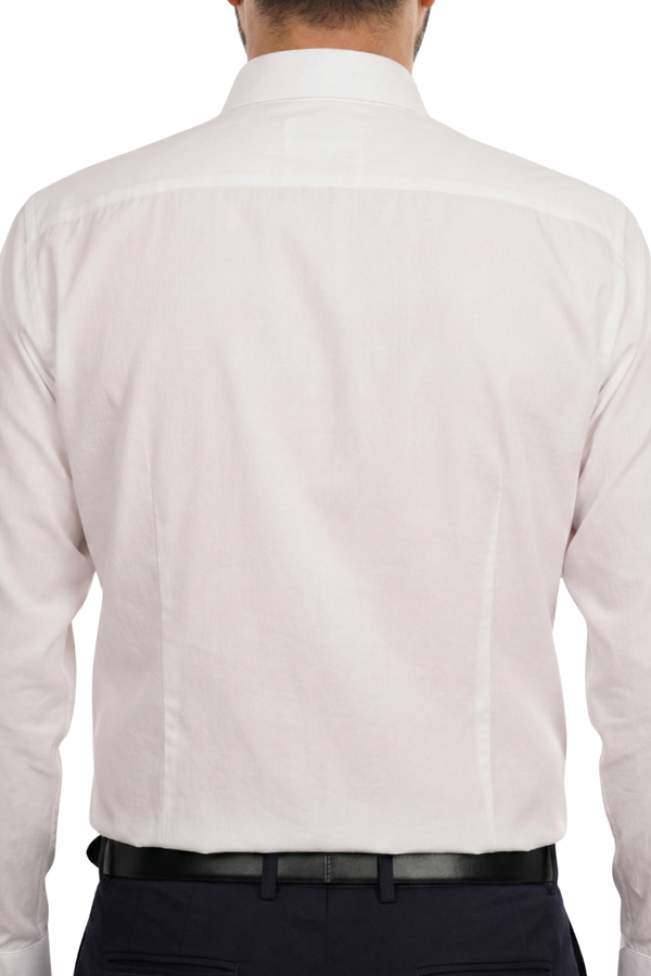 Cămașă Bărbați Albă – Bumbac Elastic