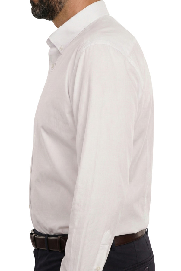 Cămașă Bărbați Albă – Bumbac Elastic