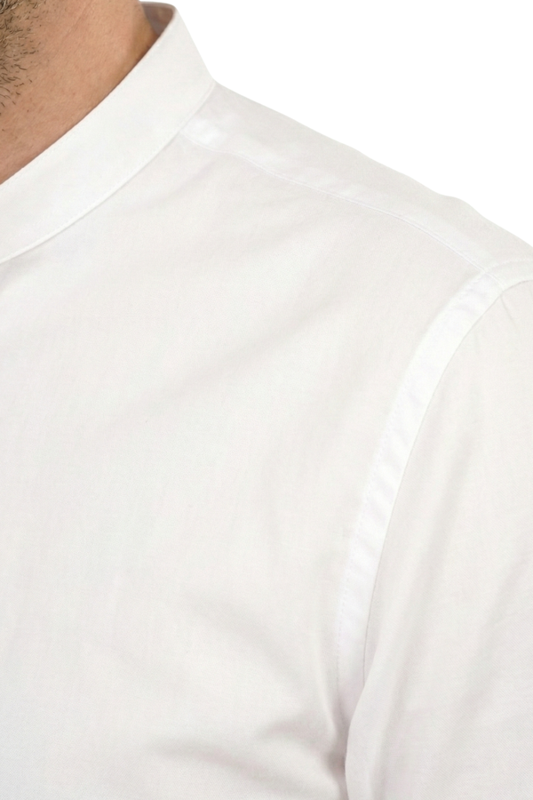 Cămașă Bărbați Albă cu Guler Tunică – 97% Bumbac