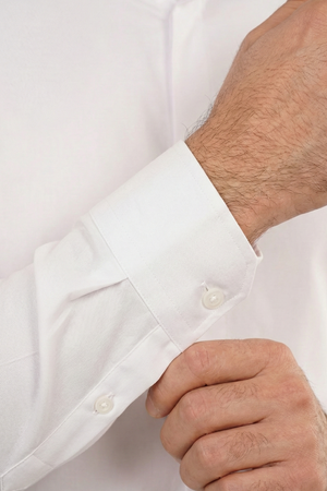 Cămașă Bărbați Albă cu Guler Tunică – 97% Bumbac