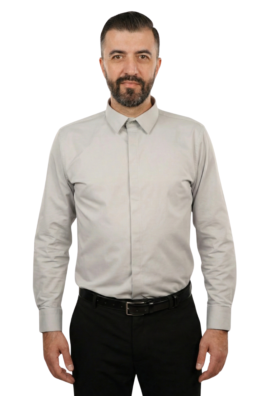 Cămașă Bărbați Gri Deschis – 97% Bumbac