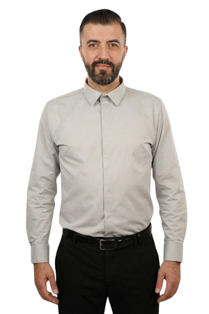 Cămașă Bărbați Gri Deschis – 97% Bumbac