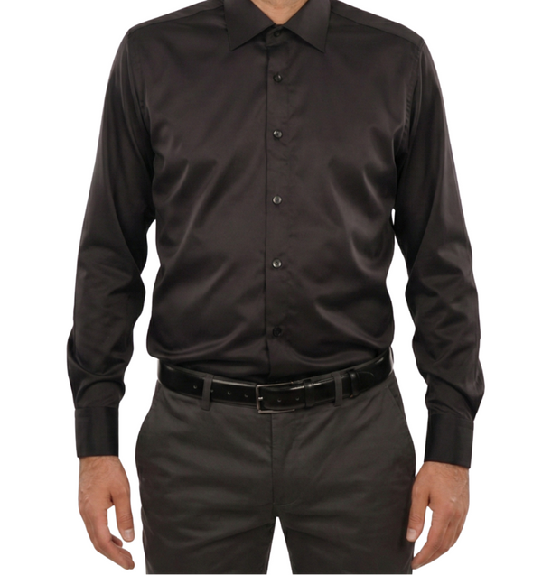 Cămașă Bărbați Neagră Uni – 100% Bumbac Superfin