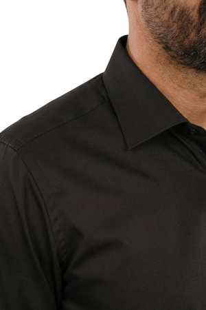Cămașă Bărbați Neagră Uni – 100% Bumbac Superfin
