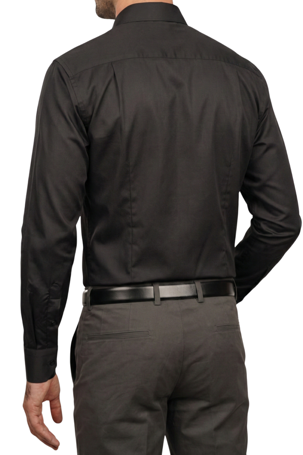 Cămașă Bărbați Neagră Uni – 100% Bumbac Superfin