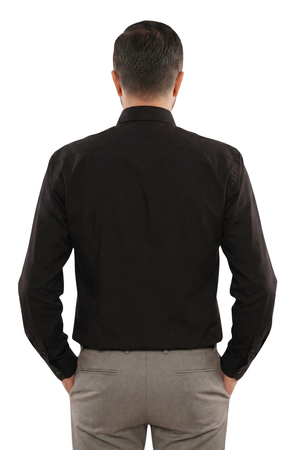 Cămașă Bărbați Neagră – Bumbac Elastic