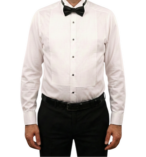 Cămașă Bărbați White Tie cu Guler Rândunică și Plastron 6AMCA00001