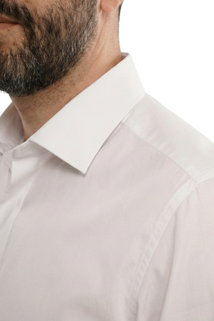 Cămașă Bărbați Albă Easy Iron – Bumbac Superfin cu Manșetă pentru Butoni