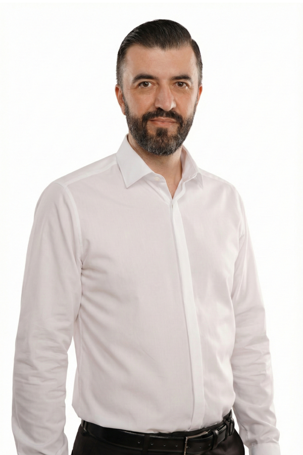 Cămașă Bărbați Albă Easy Iron – Bumbac Superfin cu Manșetă pentru Butoni