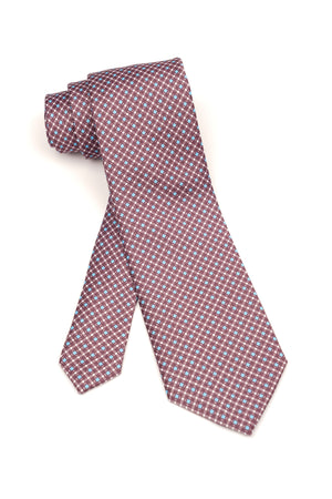 Cravată vișinie clasică cu model geometric