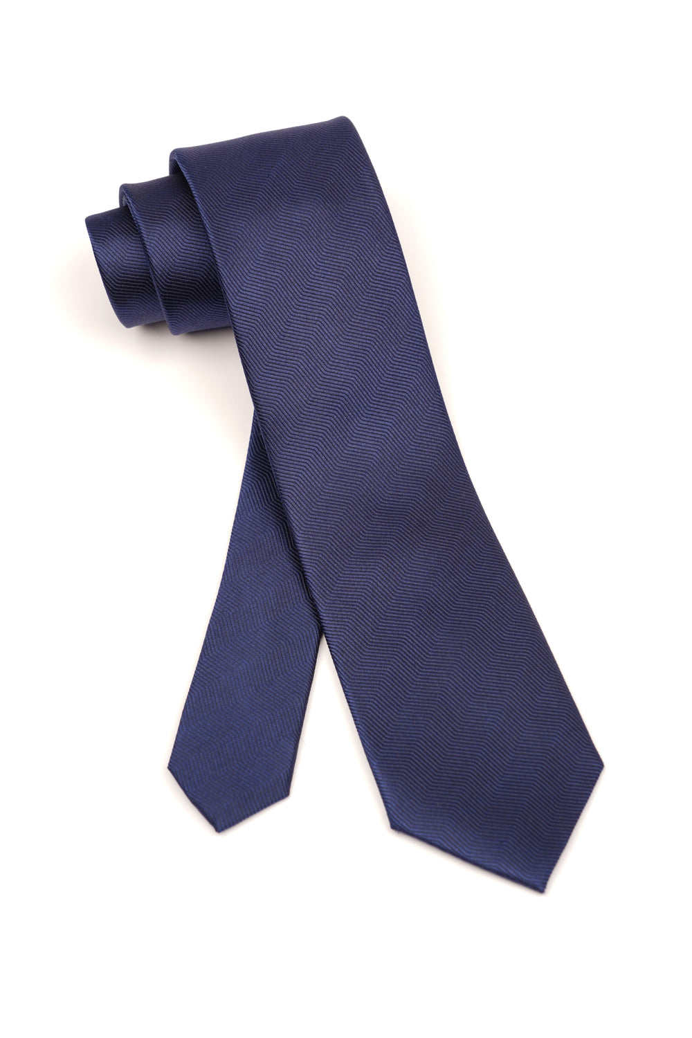 Cravată albastru navy din mătase cu model texturat