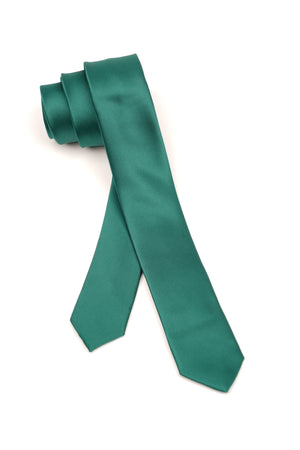 Cravată verde clasică uni slim