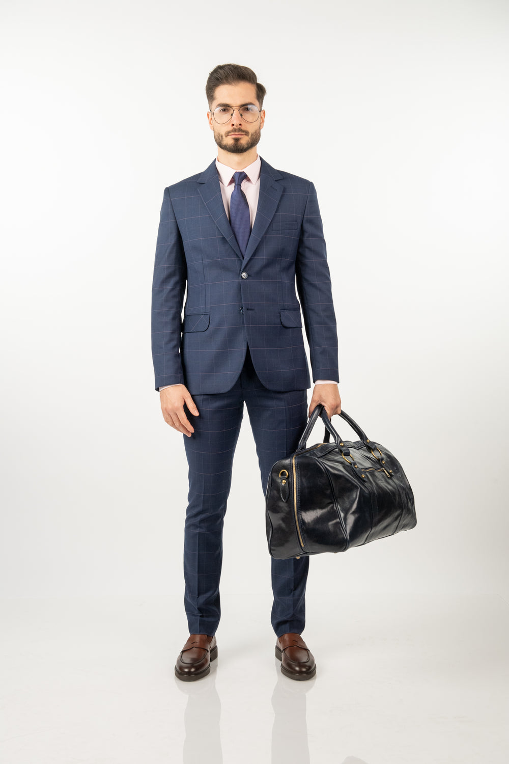 Costum Clasic Bărbați - Belumarin Carouri Roz