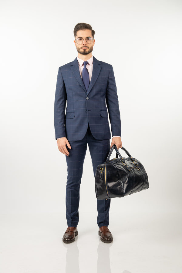Costum Clasic Bărbați - Belumarin Carouri Roz