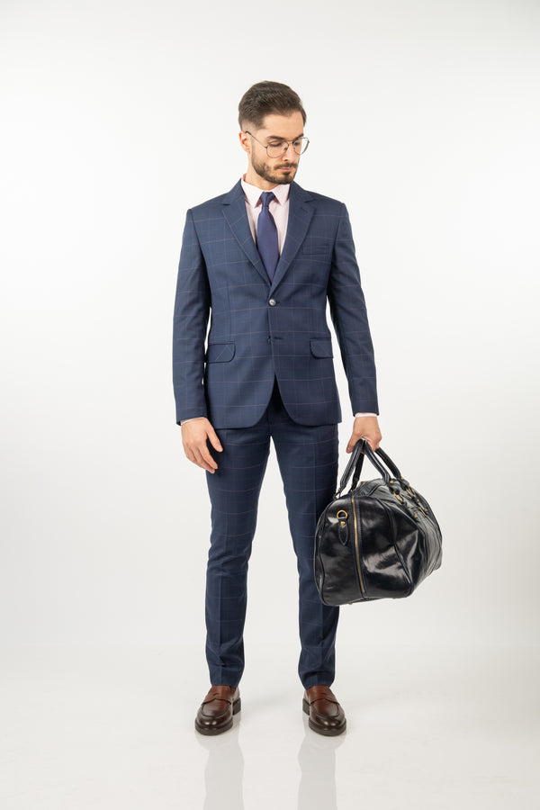 Costum Clasic Bărbați - Belumarin Carouri Roz