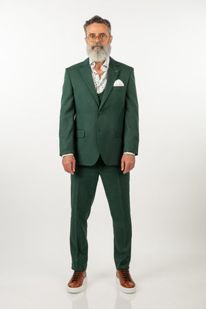 Costum Clasic Bărbați - Verde din 3 Piese