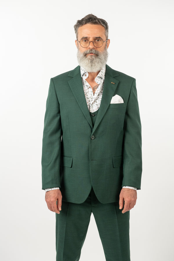 Costum Clasic Bărbați - Verde din 3 Piese