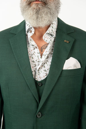 Costum Clasic Bărbați - Verde din 3 Piese
