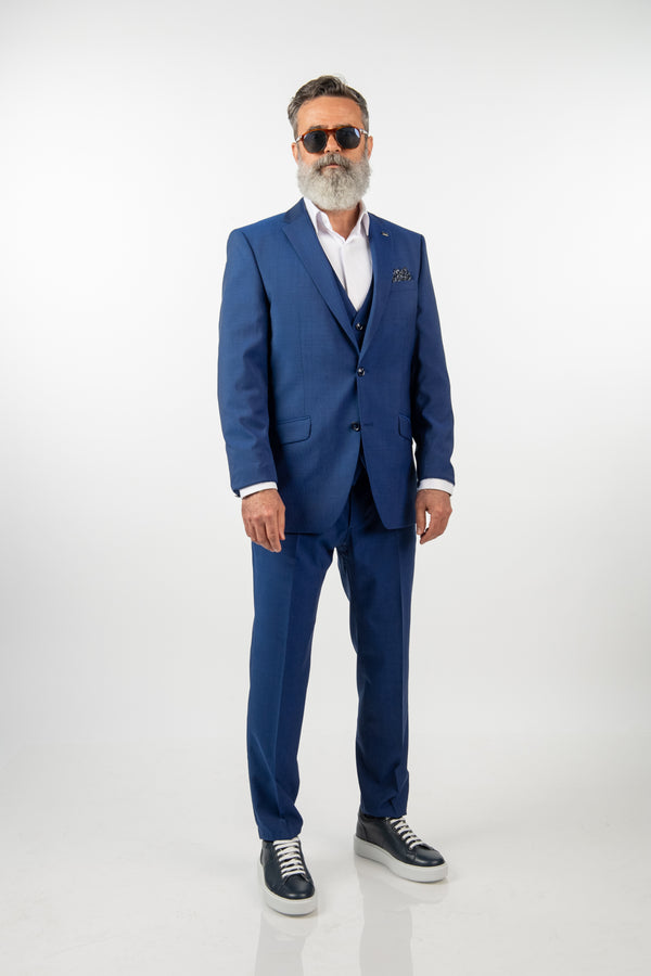 Costum Clasic Bărbați - Albastru Premium din 3 Piese