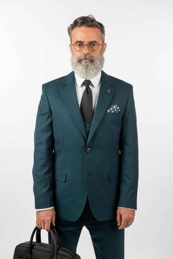 Costum Clasic Bărbați - Turqouise din 3 Piese
